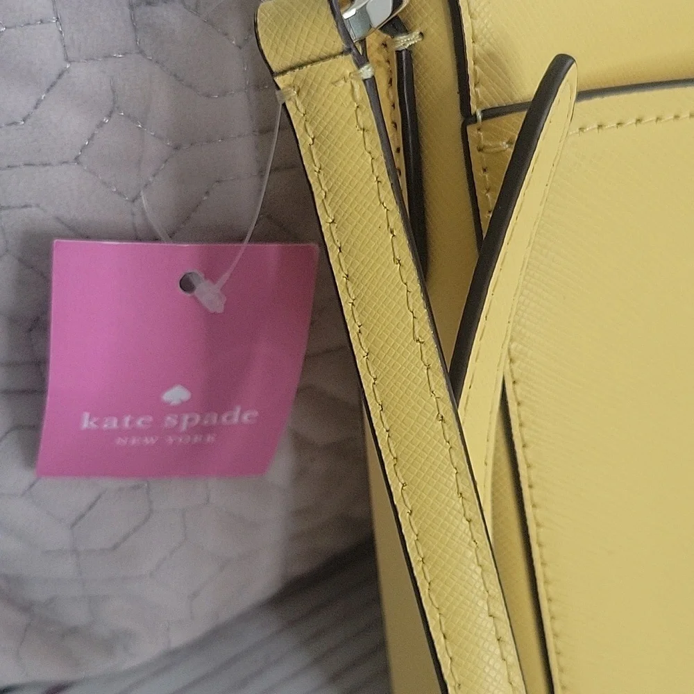 Kate Spade Butter Yellow Crossbody Bag with Minimalist Design NWT